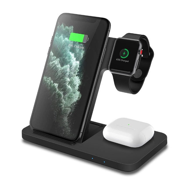 Space-Saving 3-in-1 Fast Wireless Charger