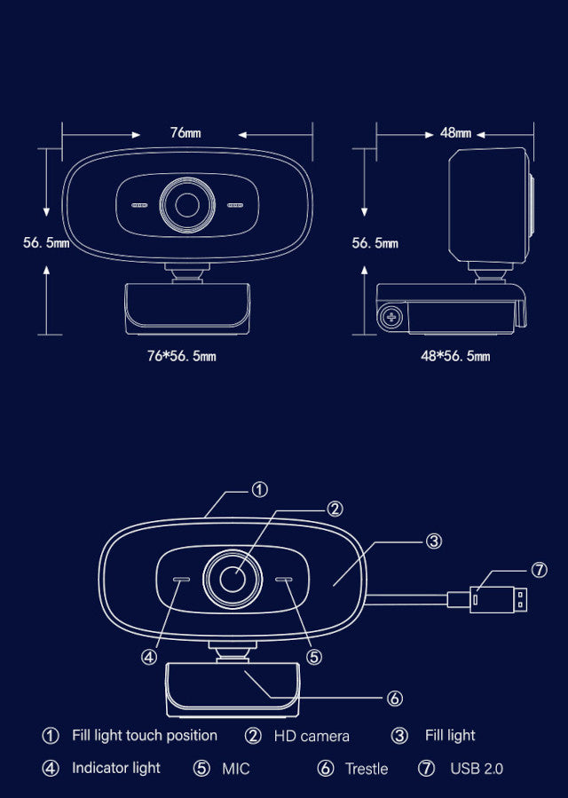 4K Webcam Portable With Microphone and Light