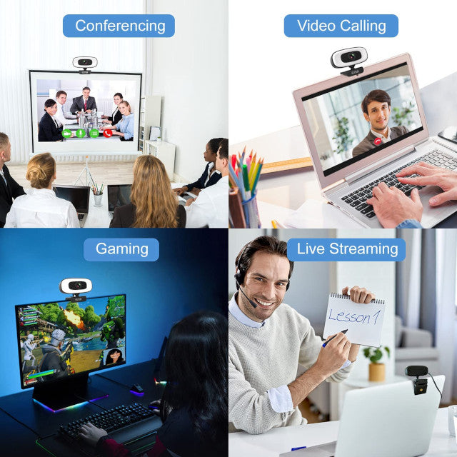 4K Webcam Portable With Microphone and Light