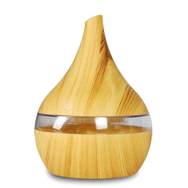 Light wood grain ultrasonic desk diffuser, 300ml teardrop packshot