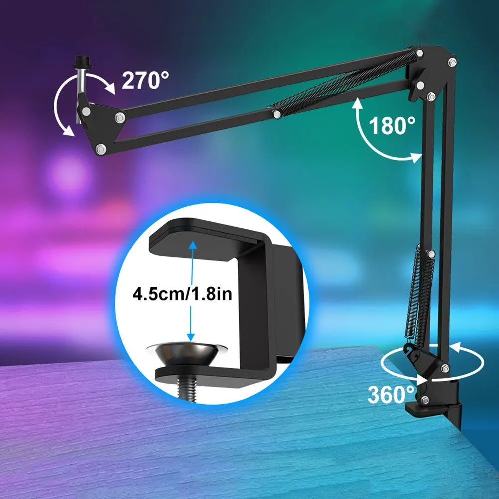 USB condenser mic kit with scissor boom arm