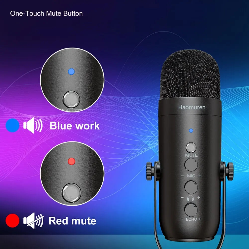 USB condenser mic kit with scissor boom arm