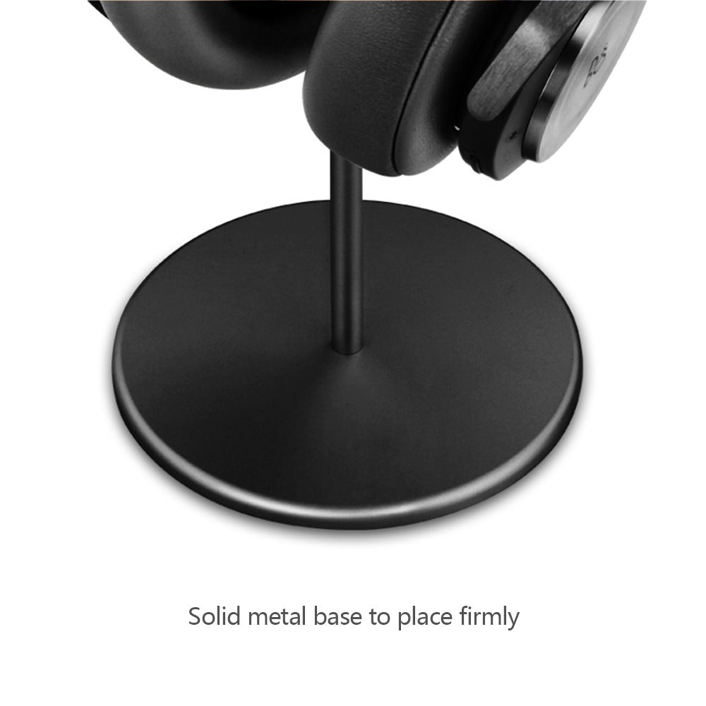 Solid metal base of aluminum headphone stand in Black