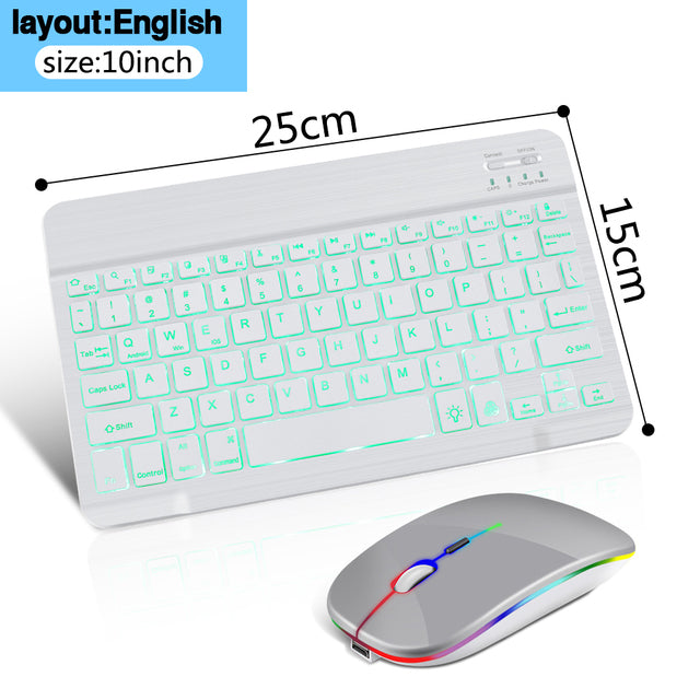 RGB Bluetooth Keyboard and Mouse Rechargeable Wireless Backlight